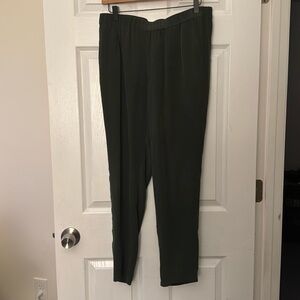 Green 100% Silk Pants